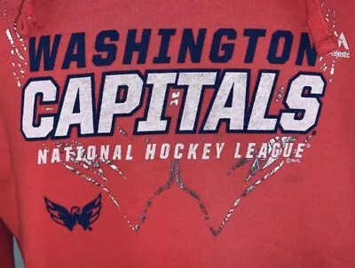 Women’s Washington Capitals Medium  Majestic Fleece Hoodie Sweatshirt *NR • $1