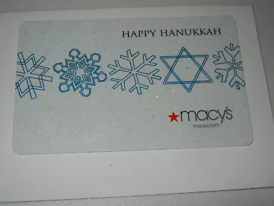 Macy's Happy  Hanukkah Snow Flakes Collectible Gift Card *no Value* • $2.99