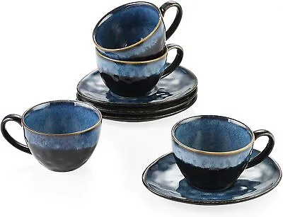 £33.99 • Buy Vancasso Starry 8pc Tea Cups And Saucers Set Cappuccino Latte Coffee Cups 8.7OZ