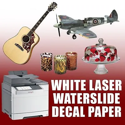 £20.97 • Buy LASER Waterslide Decal Paper WHITE 20 Sheets 8.5  X 11  MADE IN USA NOT CHINA #1