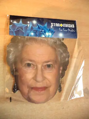 STAR MASKS Queen Elizabeth II Cardboard Face Mask PARTY FANCY DRESS UP STAG HEN • £5.99