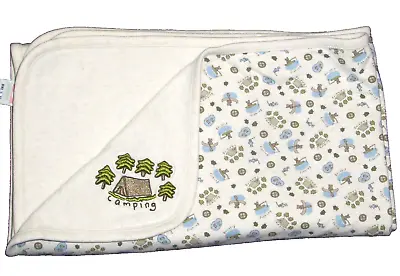 VTG Gymboree 2001 Camping Tent Happy Campers Frog Trees Canoe Baby Blanket • $61.56