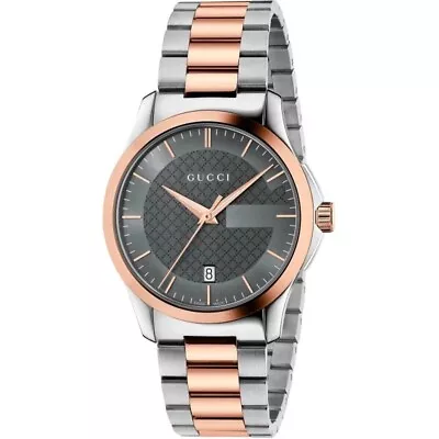 Gucci G-Timeless Men's Grey Dial Rose Gold Tone Watch - YA126446 ($1025 MSRP) • $559.99