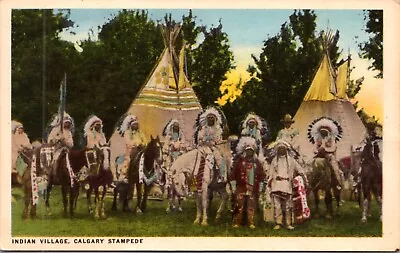 Postcard Indian Village Calgary Stampede Blackfoot Alberta Canada • $6