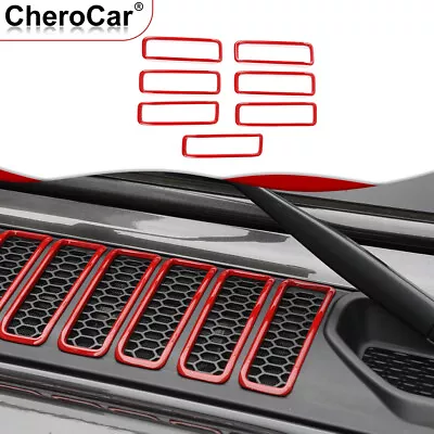 7X Hood Vents Trim Decor Cover For 2018-22 Jeep Wrangler JL Accessories JT Red • $21.49