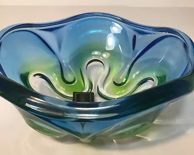 Mikasa Royal Symphony Vintage Glass Bowl Blue And Green • $9.99