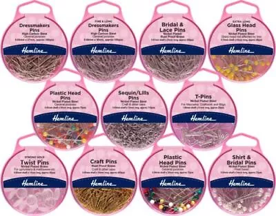 £3.35 • Buy Hemline Box Of Pins Peel-Off Lid Various Sizes, Shapes And Amount FREE DELIVERY.