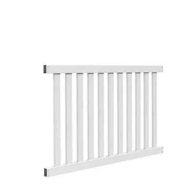 Barrette Outdoor Living Picket Fence Panel 4 Ft X 6 Ft Vinyl W/ Flat To White • $118.47