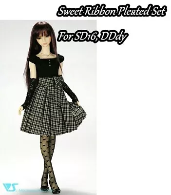 BJD Volks Super Dollfie Dream SD16 DDdy Sweet Ribbon Pleated Set Blouse Skirt • $62.95