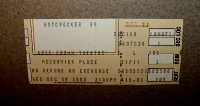 Nutcracker 12/18/1985 Arie Crown Theatre Chicago Ticket Stub Christmas McCormick • $4.99