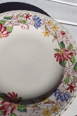 Vintage Vernon Kilns DELORES 4 Dinner Plates Metlox Hand Painted Rare California • $32