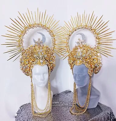 Da NeeNa H1095 The Sun And Moon Pageant Dance Vegas Cabaret Showgirl Headdress • $498