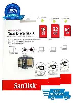 SanDisk 16GB/32GB/64GB M3.0 Ultra OTG  Micro USB 3.0 Memory Stick Flash Drive-UK • £10.99