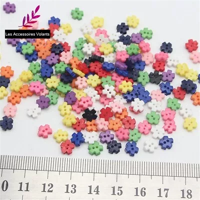 £6.73 • Buy Lot 50 Button 6mm Flower 2 Holes Scrapbooking DIY Decoration Baby Haberdashery