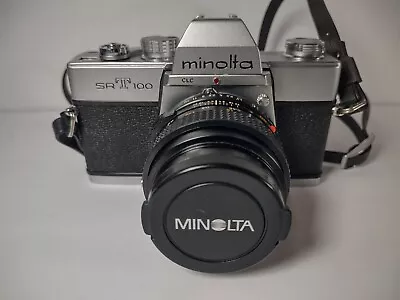 Minolta SRT-100 SLR Manual Camera Body W/ MD 50mm Lens  1:17 & Tiffen Haze 1  A2 • $59.97