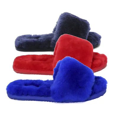 $28.99 • Buy UGG Slippers Womens Ladies Australian Premium Sheepskin Wool Fluff Slide Shoes