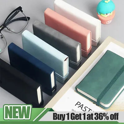 Small Notebook A7 Portable Mini Portable Diary Pocket Book Thick Leather Notepad • £3.98