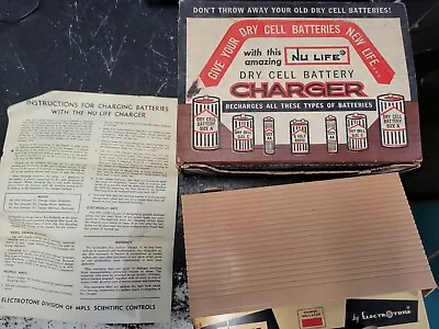 Vintage Dry Cell Battery Charger Nu-Liofe 2266 PARTS/REPAIR W Original Box 9v AA • $9.99