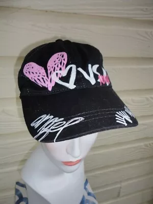 Victoria's Secret Black Angel Graphic Logo Adjustable Baseball Hat New • $24
