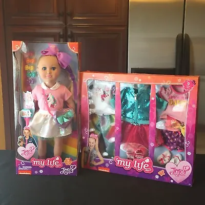 Nickelodeon My Life As JoJo Siwa 18  Doll And Clothing Fashion Accessory Set Lot • $214.81