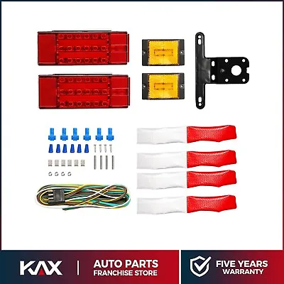 2set Rear Trailer Truck Turn Brake Light Set With Side Lights Kits 12v • $36.99