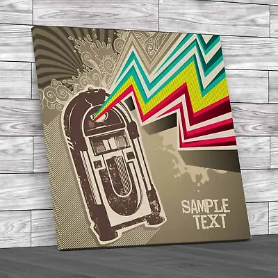 Retro Jukebox Music Box Vintageinspired Design Canvas Print Large Picture Wall • £14.95