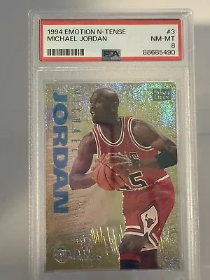 Michael Jordan 1994-95 Skybox Emotion N-Tense #3  Bulls  PSA 8  FRESH SLAB • $275.99