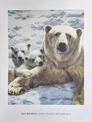 Carl Brenders MOTHER OF PEARLS Polar Bear W/cubs Open Edition Art Print (Detail) • $50