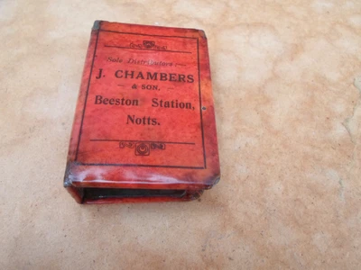 £14.50 • Buy Rare J Chambers & Son Beeston Railway Station   KING COAL  Metal Matchbox Holder