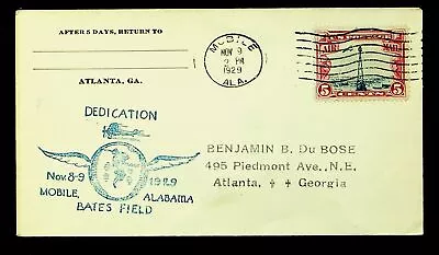 SEPHIL USA 1929 MOBILE ALA BATES FIELD DEDICATION COVER W/ 5c AIRMAIL TO ATLANTA • $5.03