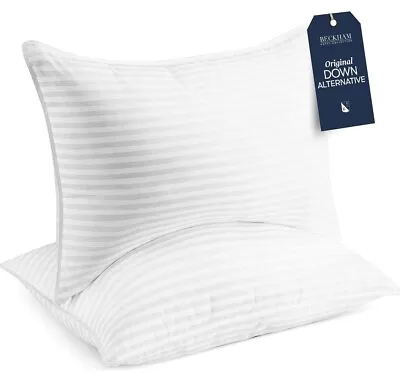 Beckham Hotel Collection Bed Pillows King Size Set Of 2 Down Alternative Bedding • $34.99