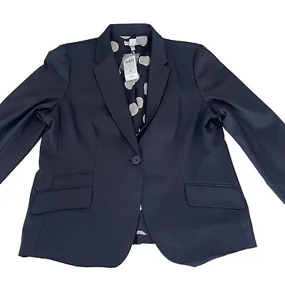 NEW $129 CHICO'S Sz 2 L BLAZER City Chic Long Sleeve Jacket Lined BLACK • $82.05