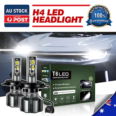 9003 LED Headlight Globes H4 For Toyota Hilux KUN26 Ute 3.0 D-4D 4WD 2006-2015 • $48.73