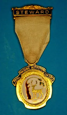 Masonic Collectables.  Steward Badge 1985  Royal Masonic Institution For Girls • £13