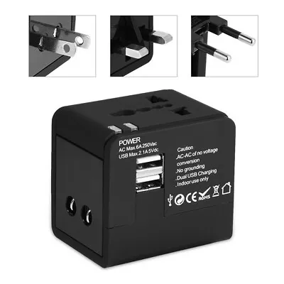 $14.48 • Buy International Universal Travel Adapter 2 USB Port US/UK/EU/AU Plug Charger