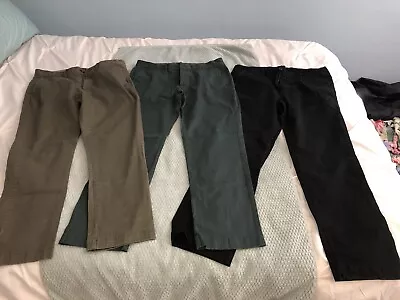 Lot Of 3 J. Crew Flex & Gap Lived In Pants Chinos 32X30 Great Colors • $9.99