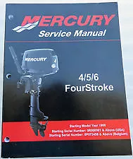 Mercury Mariner 4 5 6 HP 4 Stroke Service Shop Repair Manual 90-857138R02 • $12.99
