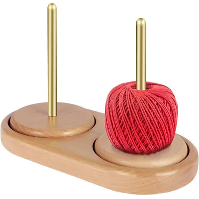 Yarn Ball Holder Rotating Wooden Wool Holder For Home Crocheting • £14.02