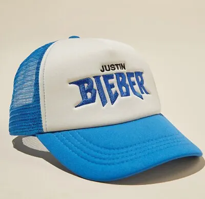 Justin Bieber Trucker Hat Cap Licensed Offical BNWT Purpose Tour Rave Blue • $30