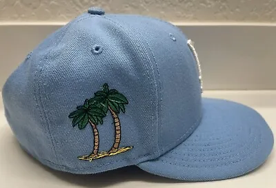 LA Dodgers Palm Tree New Era Fitted Cap 7 1/8 Light Blue Baseball • $34.95