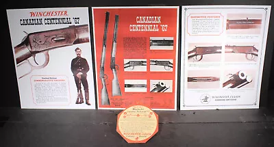 Winchester  1967 Canadian Centennial Rifle 3 Print Ads And Hang Tag C2B • $24.95