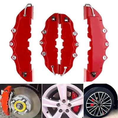 4 X Red 3D Style Front+Rear Car Disc Brake Caliper Cover Brake Parts Accessories • $16.75