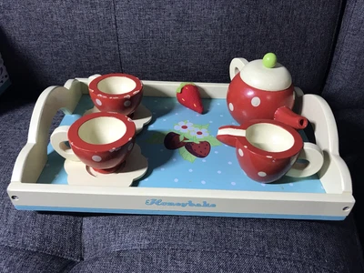 $45 • Buy Le Toy Van - Wooden Play Set Pretend Tea Set Strawberries TV276 W Tray England
