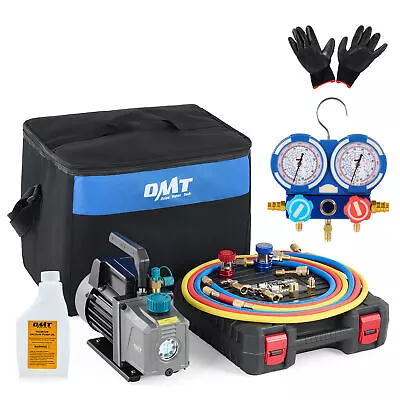 OMT HVAC Vacuum Pump Kit For 22 410a 134a Refrigerant Refill & Evacuation 3.5cfm • $50.49