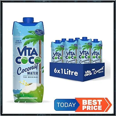Vita Coco Pure Coconut Water 1L X 6 Naturally Hydrating Packed With Electrolyte • £14.99