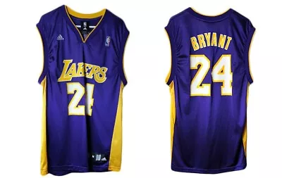 Size M Authentic Kobe Bryant #24 Adidas Los Angeles Lakers Purple Jersey Singlet • $99