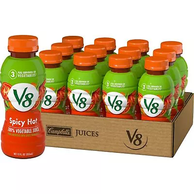 $29.06 • Buy V8 Spicy Hot 100% Vegetable Juice, Vegetable Blend With Tomato Juice, 12 FL O...