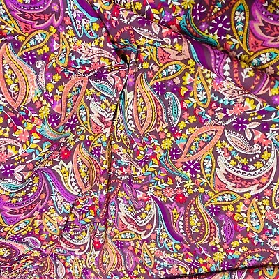 Paisley Print Nylon Spandex Fabric 4 Way Stretch By Yard • $12.99