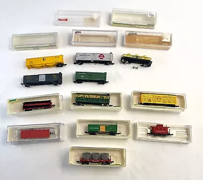 Lot Of 12 Atlas / Trix / Misc N Gauge / N Scale Trains Cars 7 Working & 5 Parts • $39.95