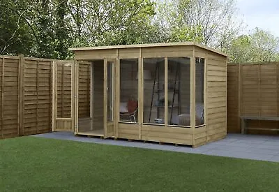 Forest 4LIFE Pent Summerhouse 10x6 Double Door 5 Window Garden Shed • £699.99